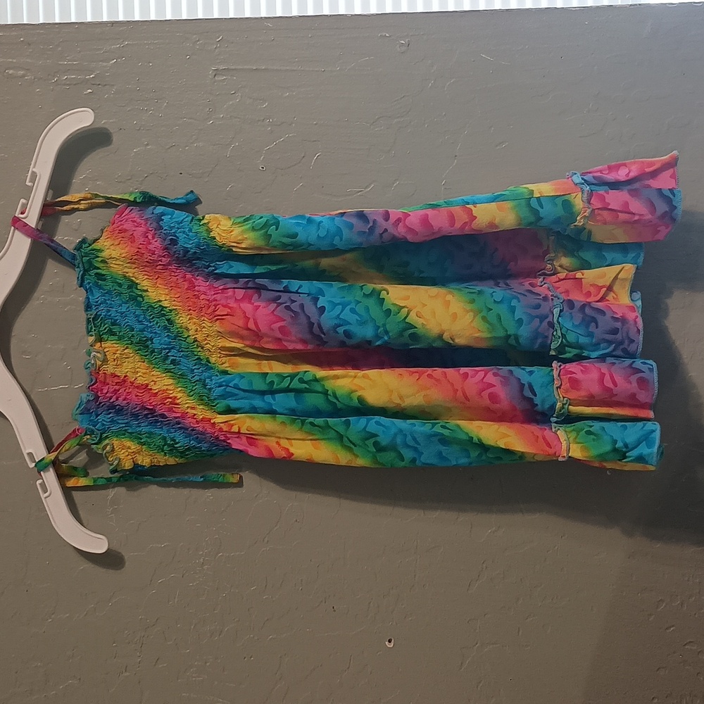 Fashion boutique rainbow girls sun dress 5